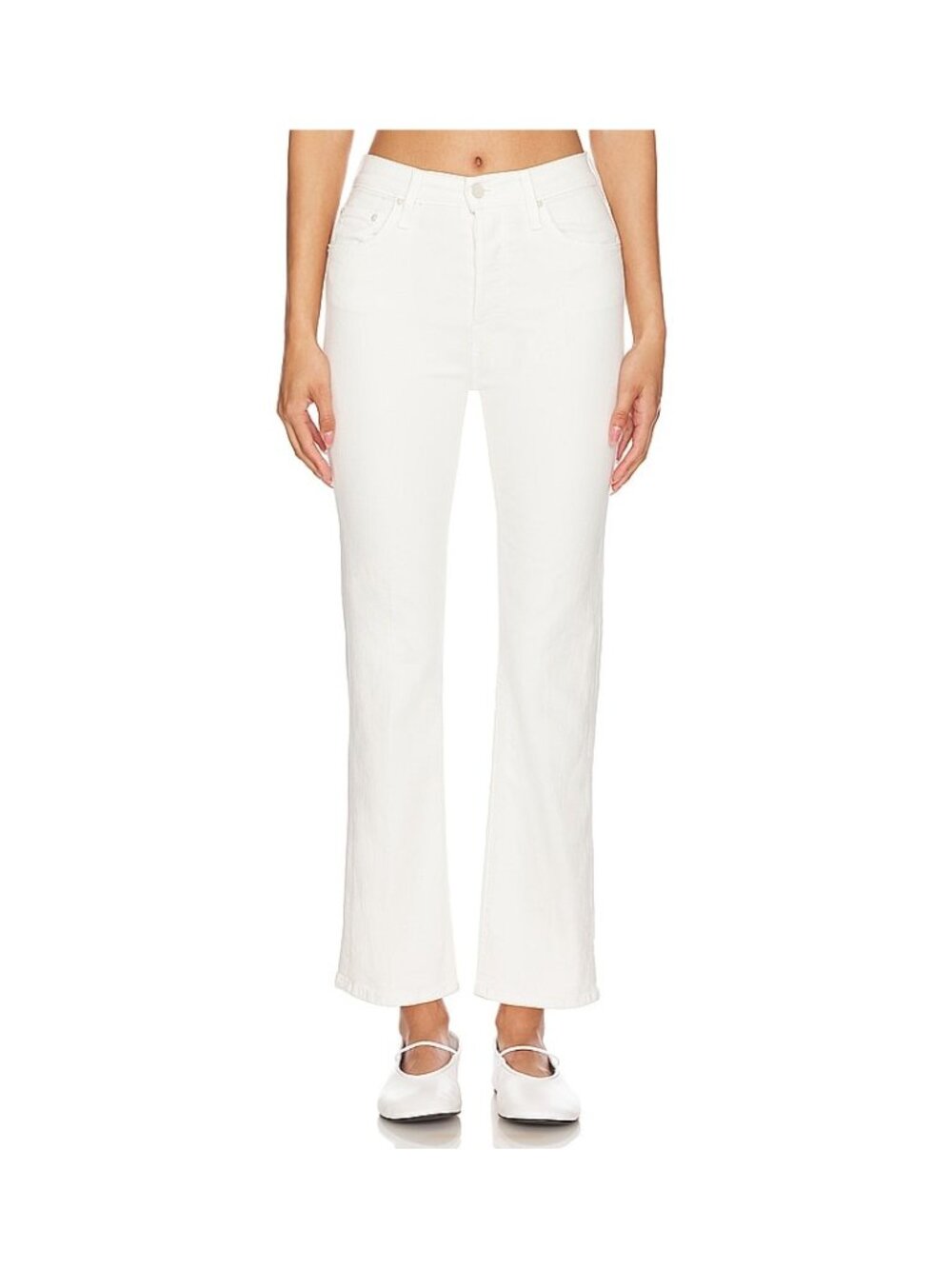 MOTHER The Tripper Ankle Jeans 27" / Size 26 / Cream Puff High Rise Kick Flare